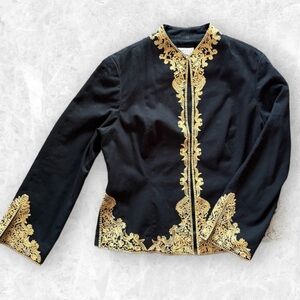 Elegant Black and Gold Women's Blazer